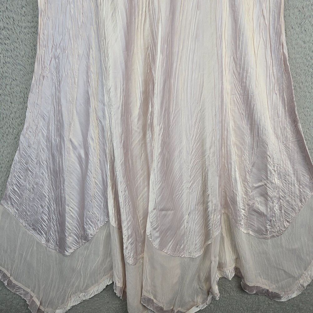 Vintage Komarov Maxi Dress‎ Womens L Jeweled Neckline Charmeuse Asymmetric Flowy - Picture 7 of 16